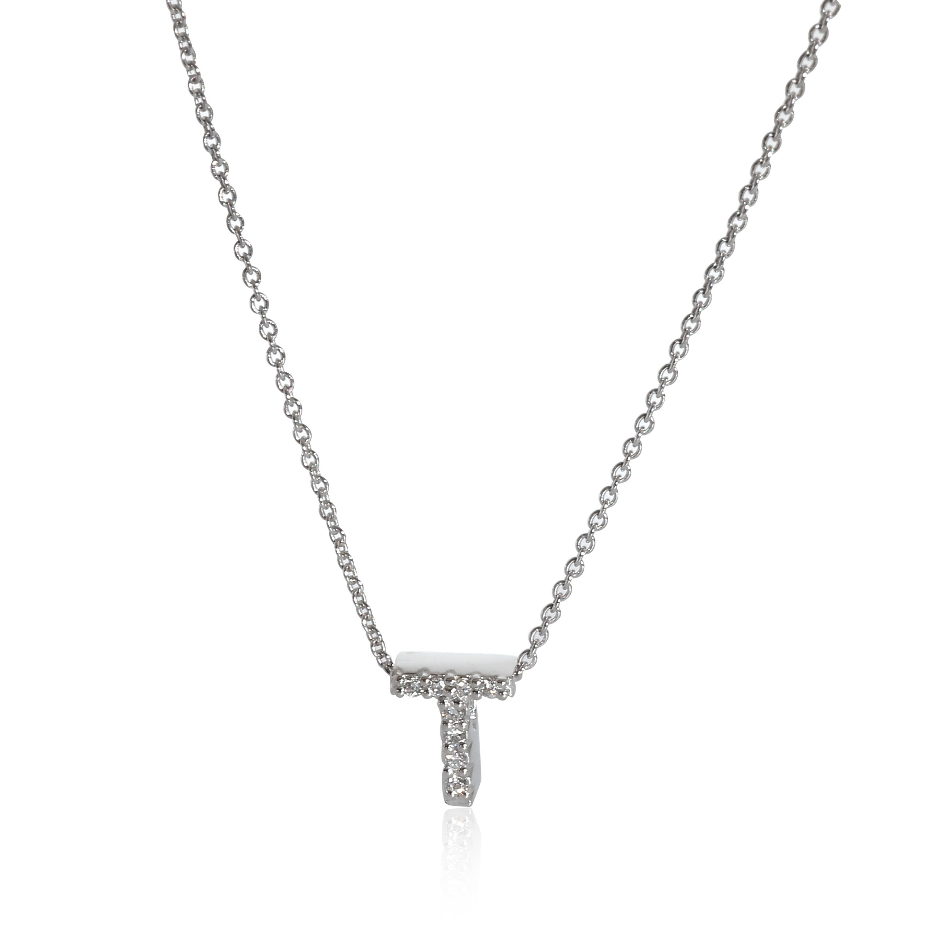 Roberto Coin Necklace In 18k White Gold 0.04 Ctw